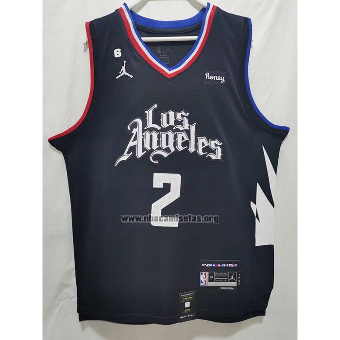 Camiseta Los Angeles Clippers Kawhi Leonard NO 2 Statement 2022-23 Negro